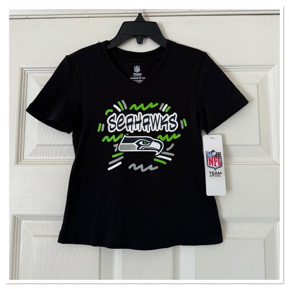 NFL Seattle Seahawks Girls V-Neck T-Shirt - Picture 1 of 2